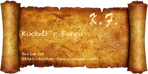 Kuchár Fanni névjegykártya